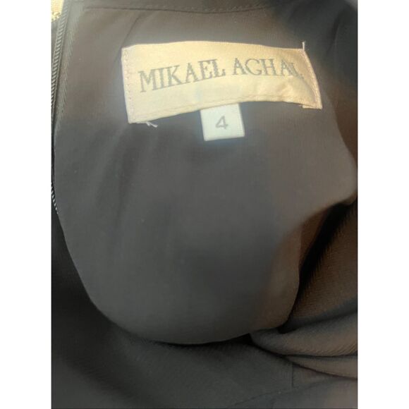 Mikael Aghal Long Pleated Lace Accent Dress - Picture 6 of 7